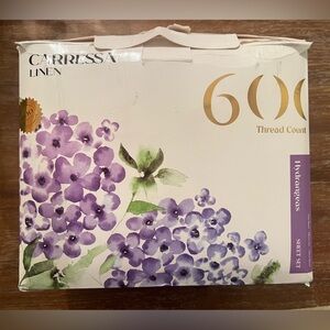 SPLIT KING SHEETS - Carressa Linen Egyptian Cotton Set - White - NIB